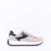 Women Ara New York Side Zip Laced Trainer - Beige Black