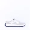 Women Ara New York Side Zip Laced Trainer - White Silver