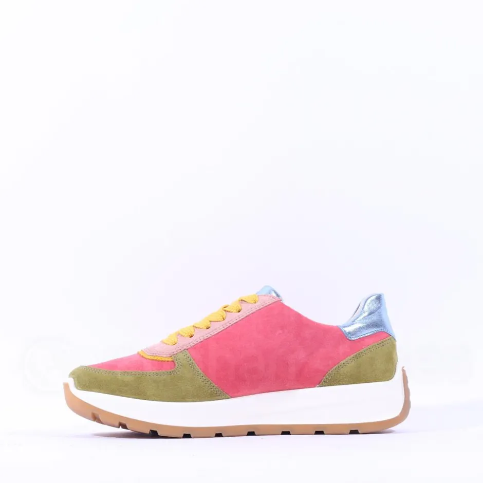 Women Ara New York Side Zip Laced Trainer - Multicolour