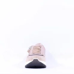 Women Ara New York Side Zip Laced Trainer - Beige Black