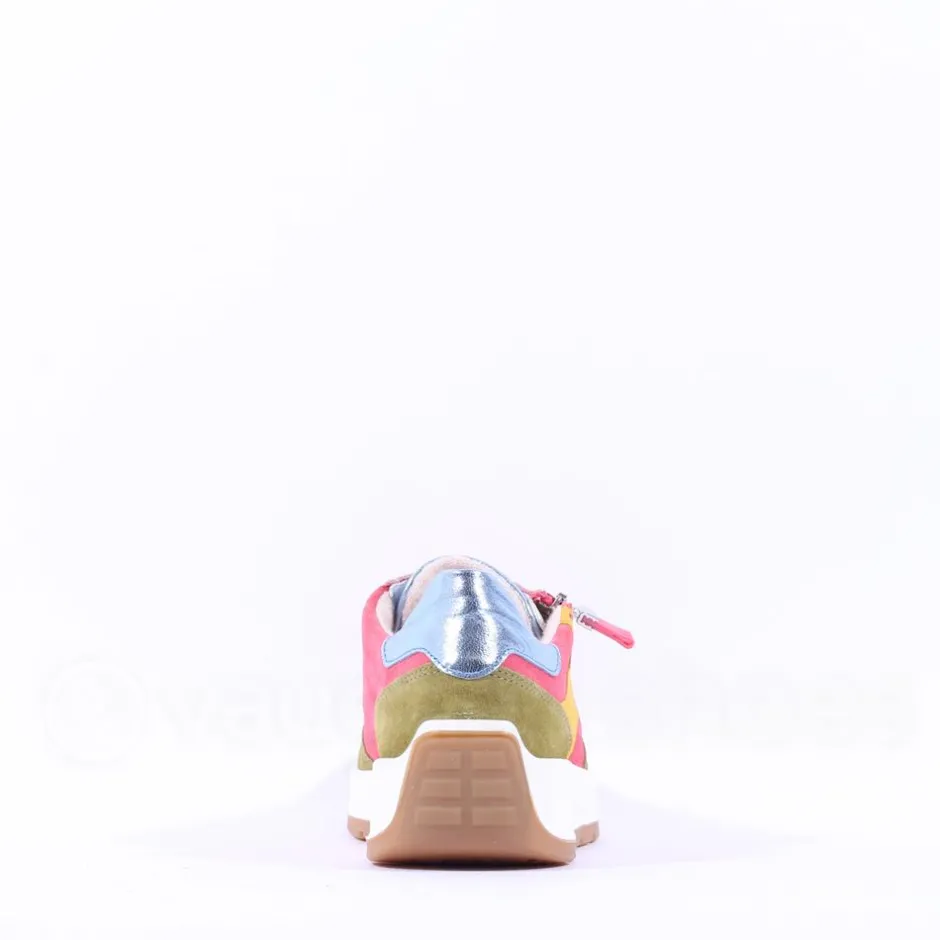 Women Ara New York Side Zip Laced Trainer - Multicolour