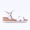 Women Tamaris Nirmala Low Cork Wedge Sandal - White