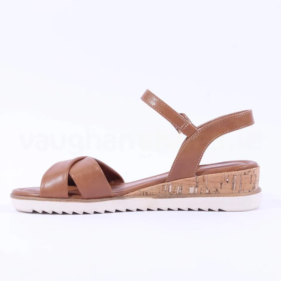 Women Tamaris Nirmala Low Cork Wedge Sandal - Cognac