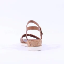 Women Tamaris Nirmala Low Cork Wedge Sandal - Cognac