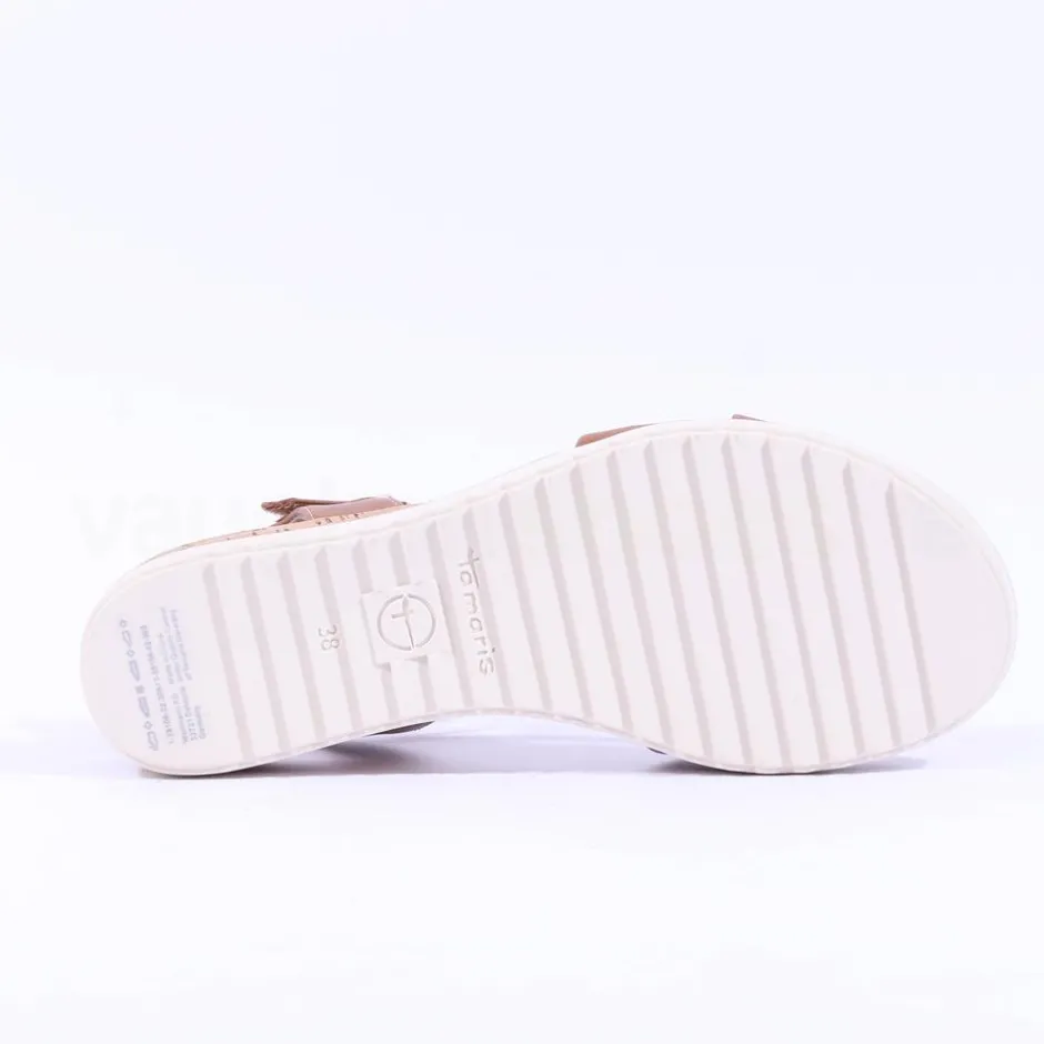 Women Tamaris Nirmala Low Cork Wedge Sandal - Cognac