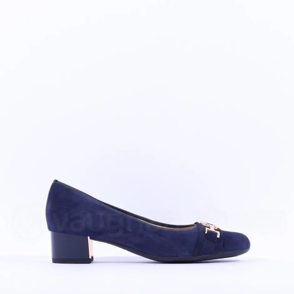 Women Ara Nizza Link Court Shoe - Navy Suede