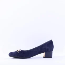 Women Ara Nizza Link Court Shoe - Navy Suede