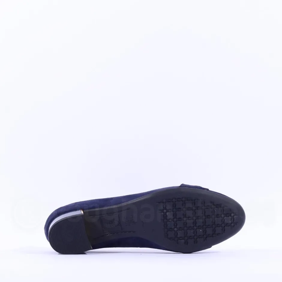 Women Ara Nizza Link Court Shoe - Navy Suede