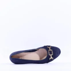 Women Ara Nizza Link Court Shoe - Navy Suede