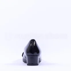 Women Ara Nizza Low Heel Bow Court Shoe - Black Patent