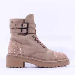 Women Una Healy No Ordinary Kiss Toe Cap Boot - Taupe Sparkle