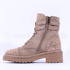 Women Una Healy No Ordinary Kiss Toe Cap Boot - Taupe Sparkle