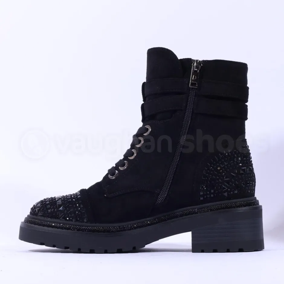 Women Una Healy No Ordinary Kiss Toe Cap Boot - Black Sparkle