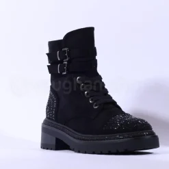Women Una Healy No Ordinary Kiss Toe Cap Boot - Black Sparkle
