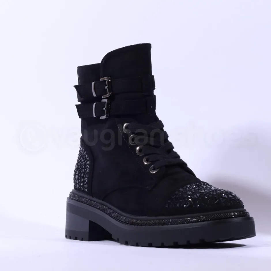 Women Una Healy No Ordinary Kiss Toe Cap Boot - Black Sparkle