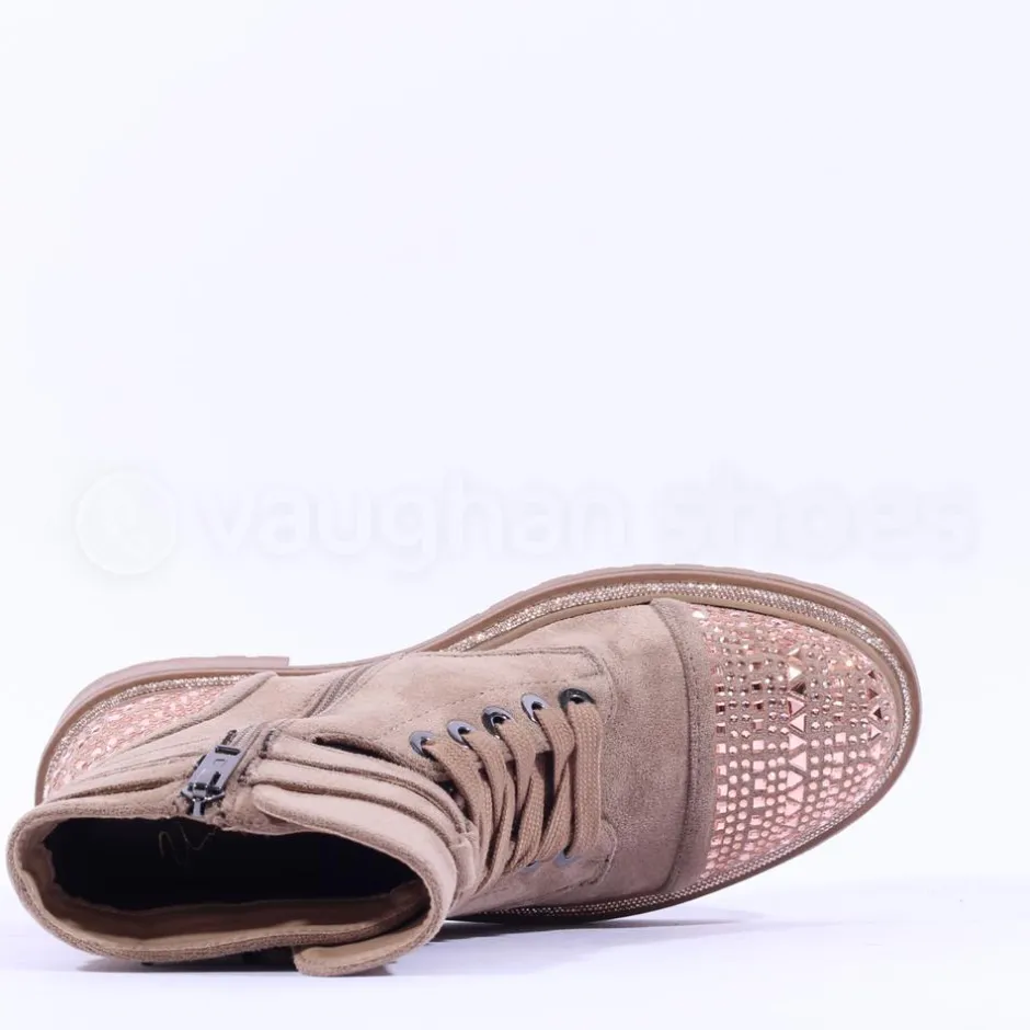 Women Una Healy No Ordinary Kiss Toe Cap Boot - Taupe Sparkle