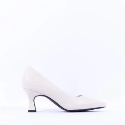 Women Marco Tozzi Nosca Pointed Toe Mid Heel - Cream