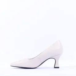 Women Marco Tozzi Nosca Pointed Toe Mid Heel - Cream