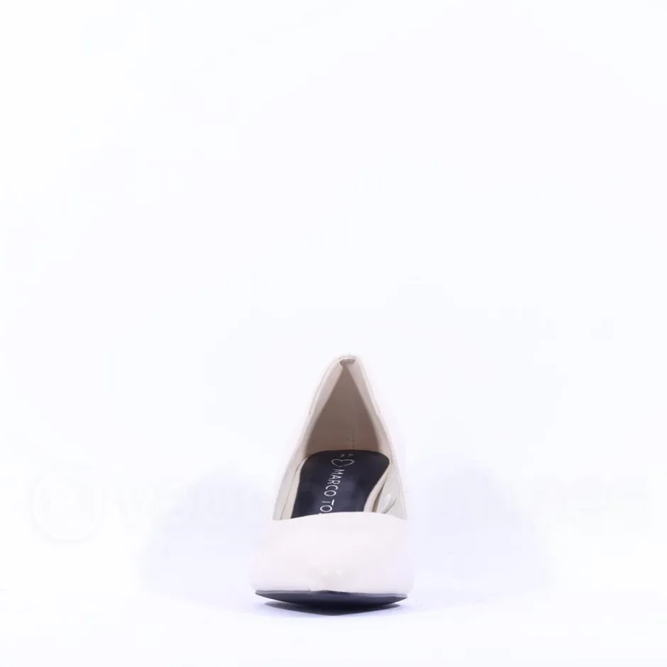 Women Marco Tozzi Nosca Pointed Toe Mid Heel - Cream