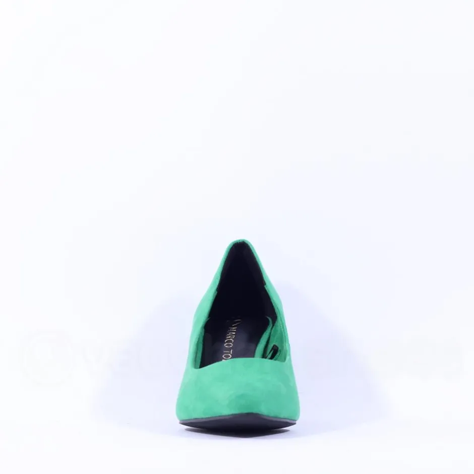 Women Marco Tozzi Nosca Pointed Toe Mid Heel - Leaf Green