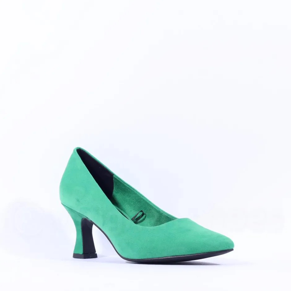 Women Marco Tozzi Nosca Pointed Toe Mid Heel - Leaf Green