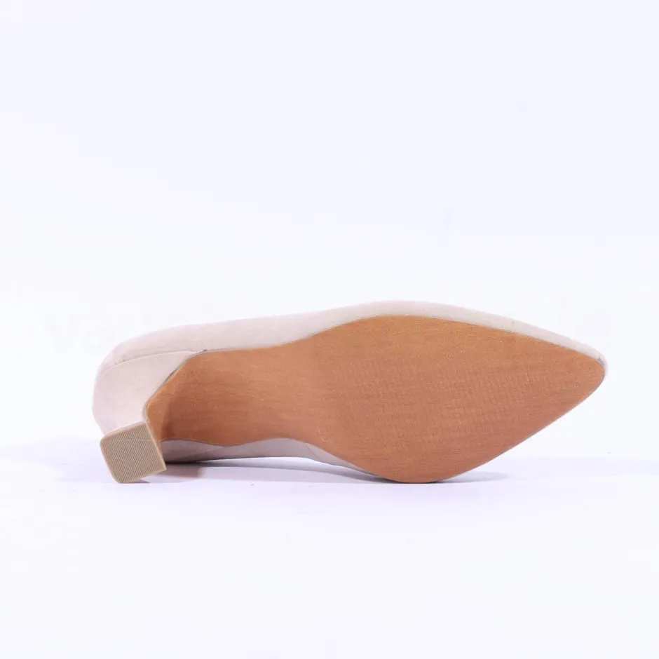 Women Marco Tozzi Nosca Pointed Toe Mid Heel - Dune