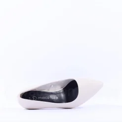 Women Marco Tozzi Nosca Pointed Toe Mid Heel - Cream