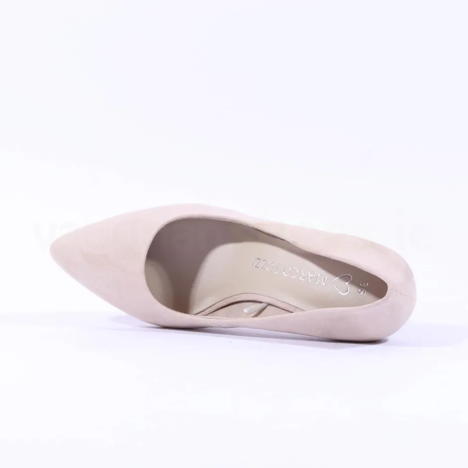 Women Marco Tozzi Nosca Pointed Toe Mid Heel - Dune
