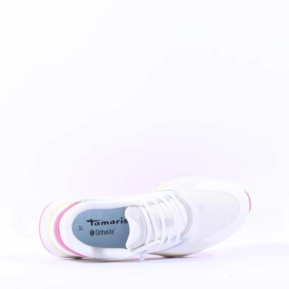Women Tamaris Nowana Ortholite Trainer - White Combi