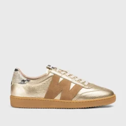 Women Wonders Nubia Gumsole Laced Trainer - Gold Snake