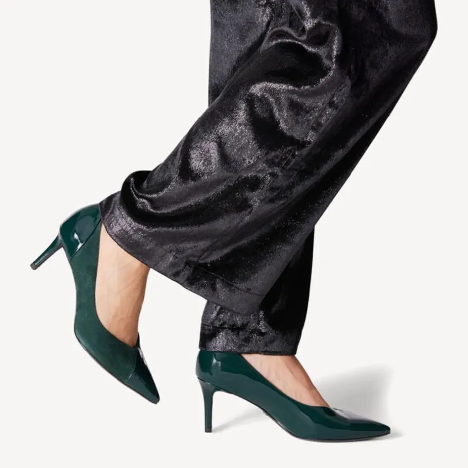 Women Tamaris Nyra Pointed Toe Combi High Heel - Green
