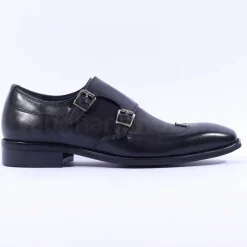 Tommy Bowe Obus Monkstrap Dress Shoe - Black Leather