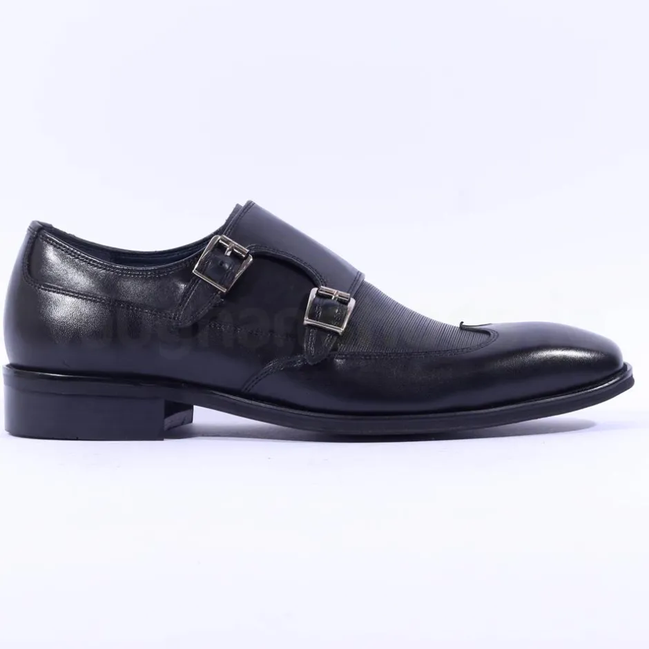 Tommy Bowe Obus Monkstrap Dress Shoe - Black Leather