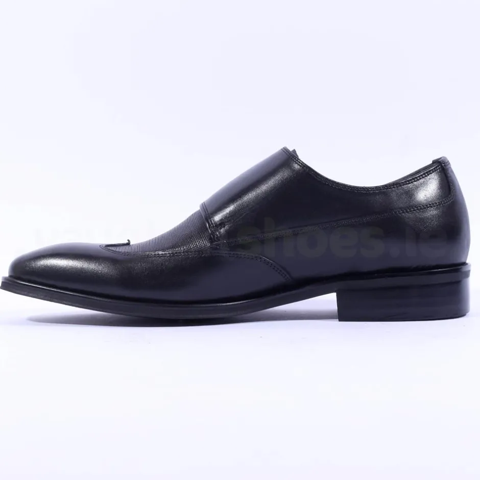 Tommy Bowe Obus Monkstrap Dress Shoe - Black Leather
