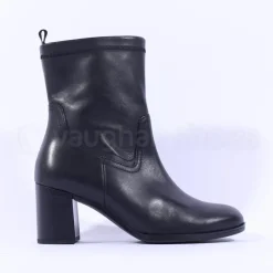 Women Gabor October Stack Heel High Ankle Boot - Black Leather