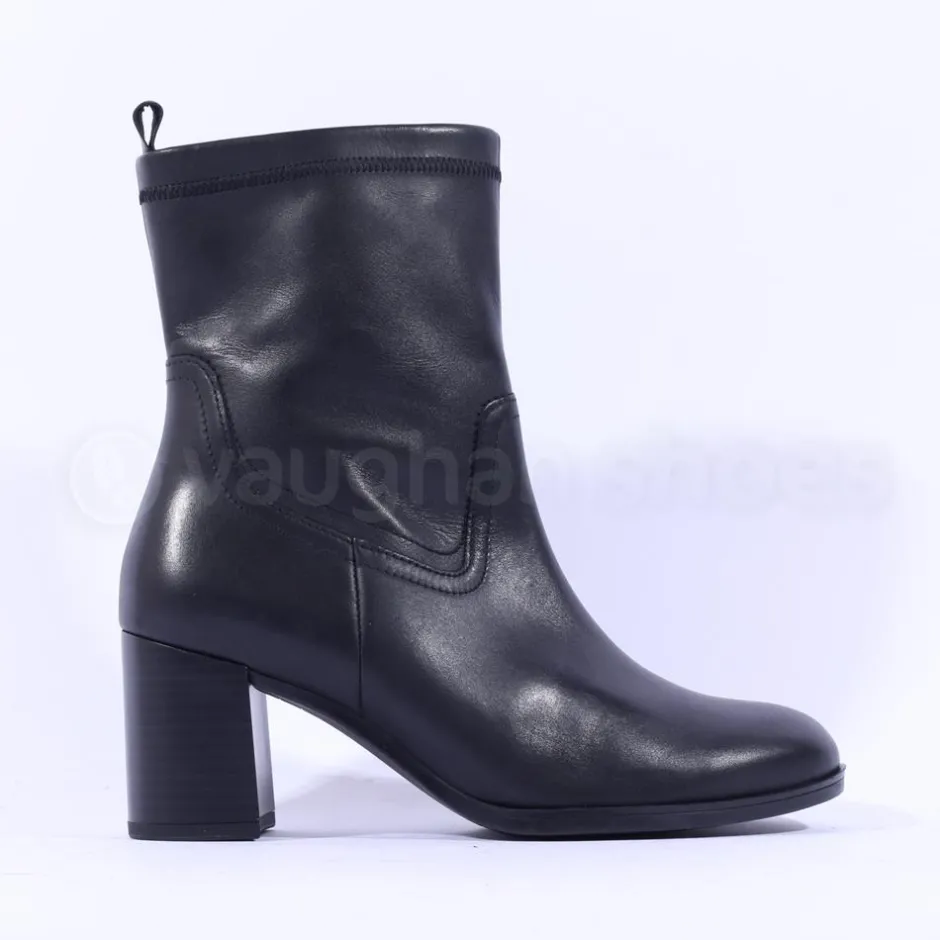 Women Gabor October Stack Heel High Ankle Boot - Black Leather