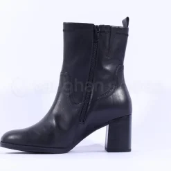 Women Gabor October Stack Heel High Ankle Boot - Black Leather