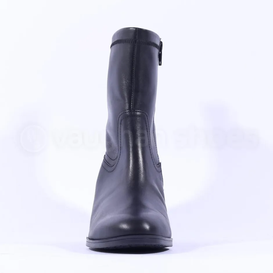 Women Gabor October Stack Heel High Ankle Boot - Black Leather