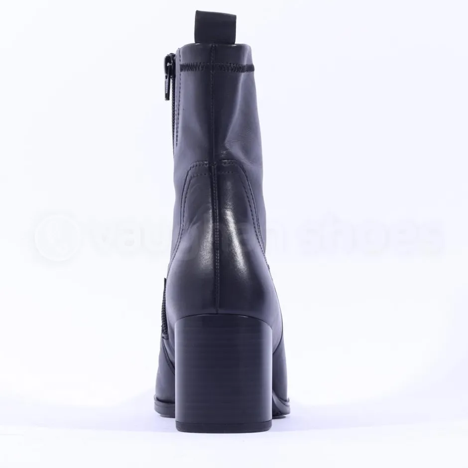 Women Gabor October Stack Heel High Ankle Boot - Black Leather