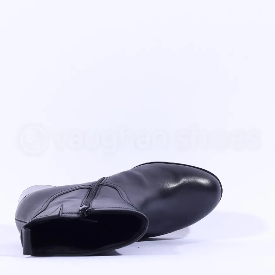 Women Gabor October Stack Heel High Ankle Boot - Black Leather