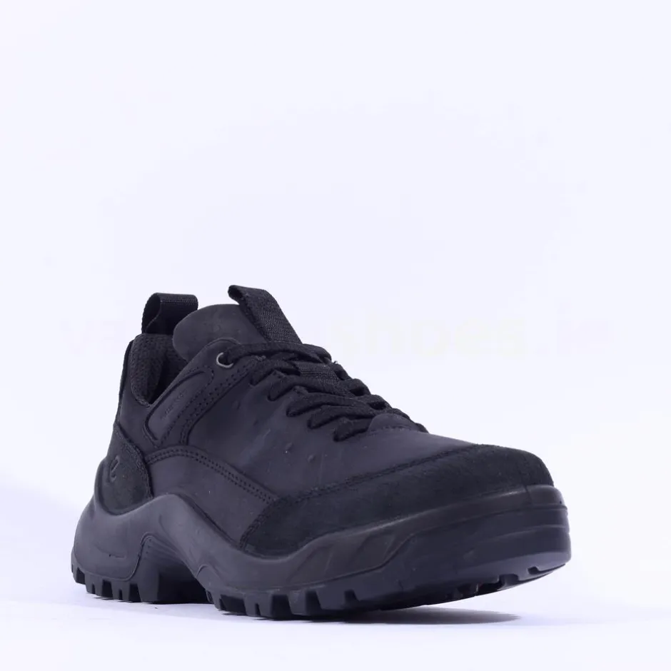 Ecco Men Offroad Waterproof Hiking Shoe - Black Leather