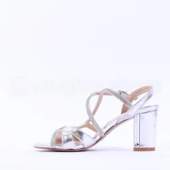 Women Sorento Oldwalls Castle Block High Heel - Silver