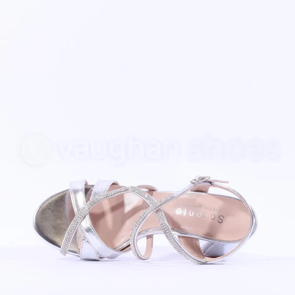 Women Sorento Oldwalls Castle Block High Heel - Silver