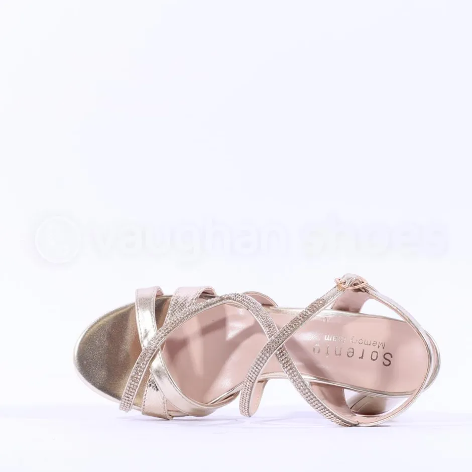 Women Sorento Oldwalls Castle Block High Heel - Gold