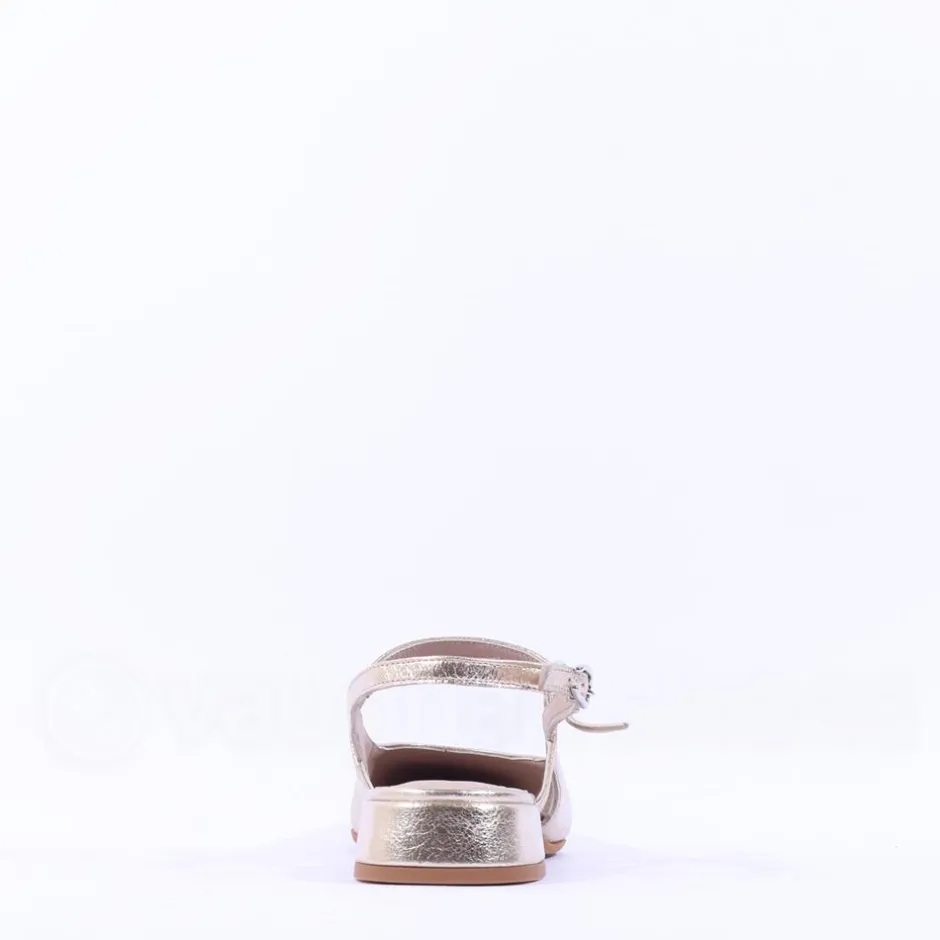 Women Wonders Oriana Low Mary Jane Pump - Gold Leather