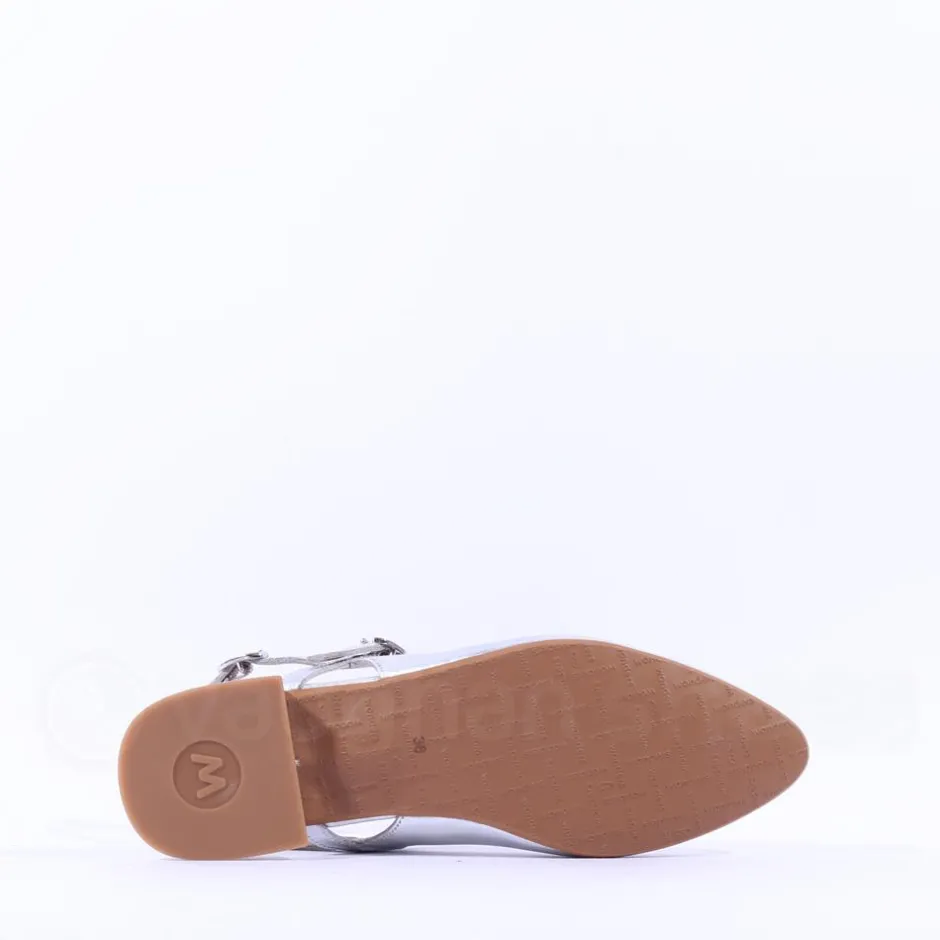 Women Wonders Oriana Low Mary Jane Pump - Silver Leather