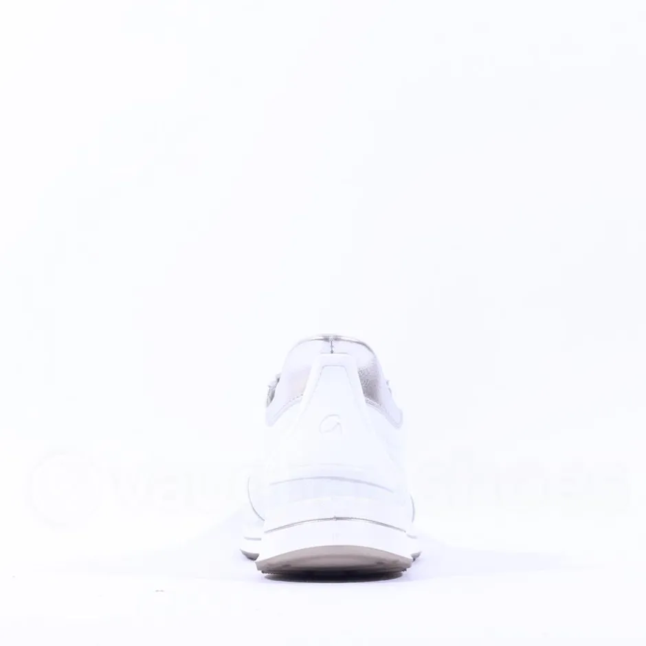 Women Ara Osaka 2.0 Bungee Lace Easy Slip On - White Silver