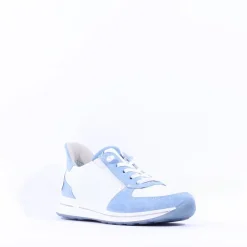 Women Ara Osaka 2.0 Bungee Lace Easy Slip On - White Blue