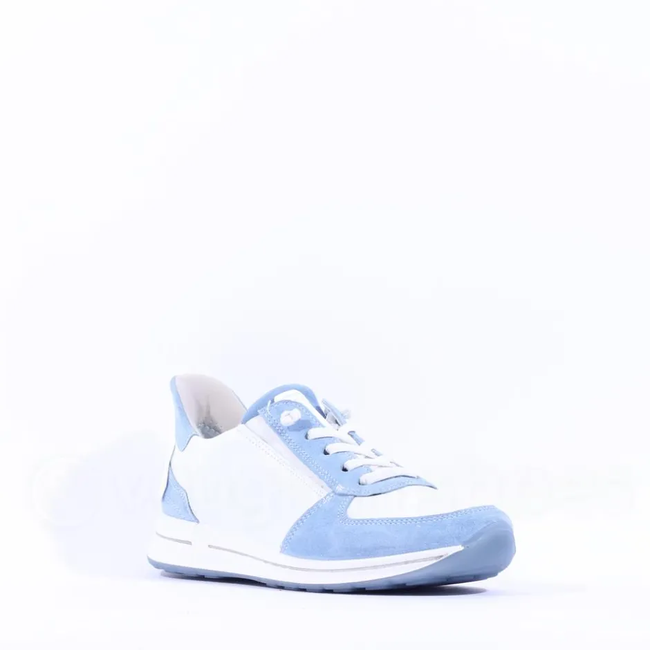 Women Ara Osaka 2.0 Bungee Lace Easy Slip On - White Blue