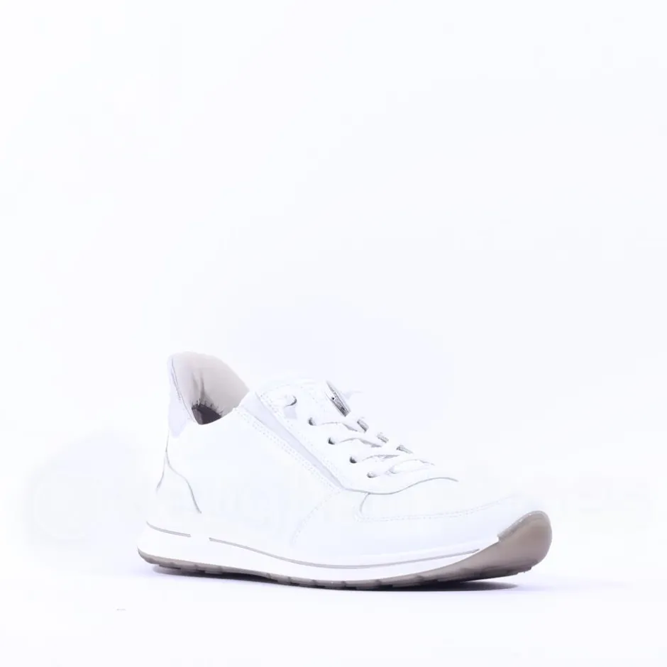 Women Ara Osaka 2.0 Bungee Lace Easy Slip On - White Silver